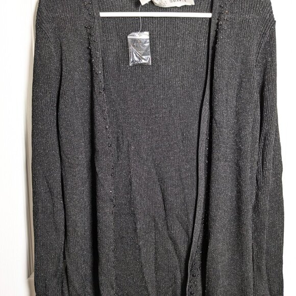Draper's & Damon's Women's Beaded Sweater Set Petite M, NWT, Black Tank Cardigan - Picture 15 of 16